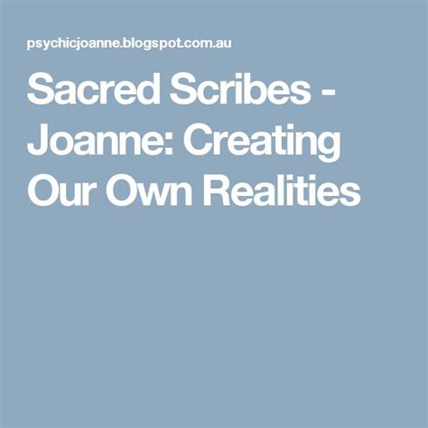 joanne sacred scribes index.